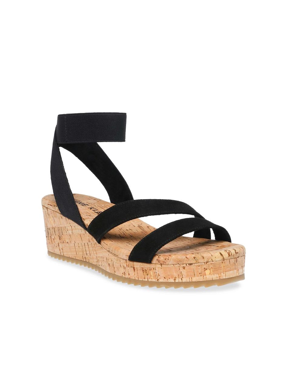 Black Anne Klein Ayla Sandal Wedges | UNZTG10861