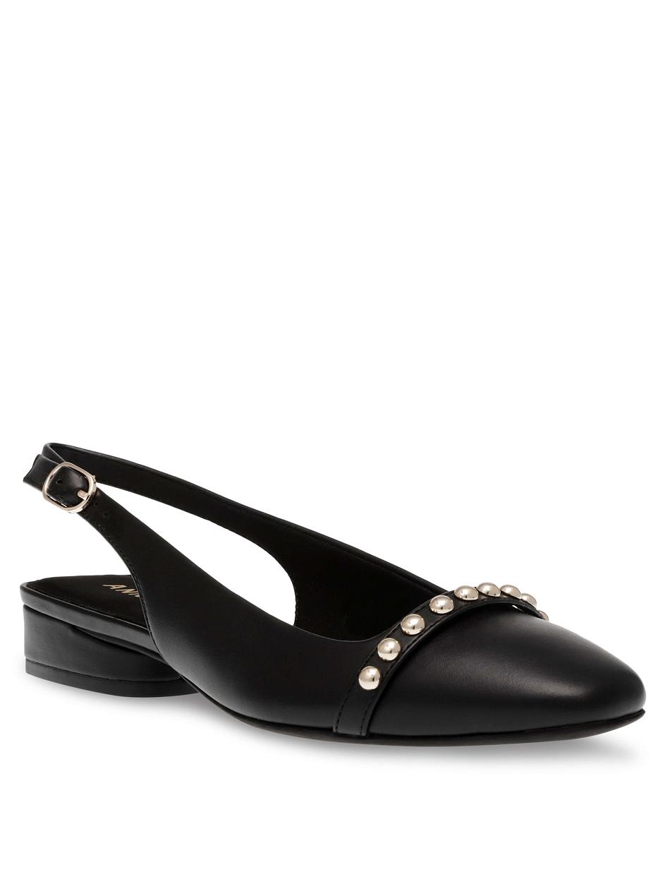 Black Anne Klein Cena Sling Back Flats | NZNZX75540