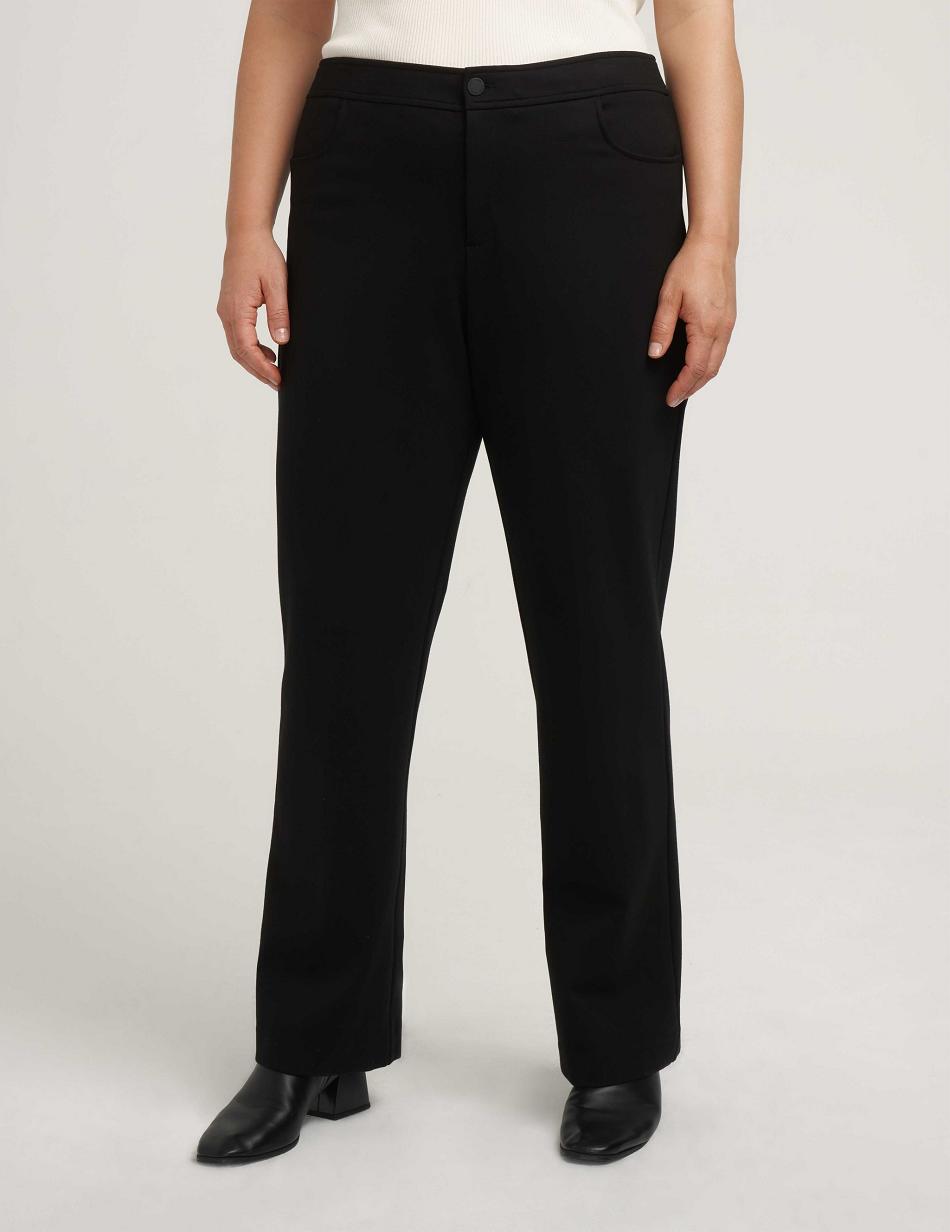 Black Anne Klein Flare Leg Compression Pant Plus Size | NZXBR91210