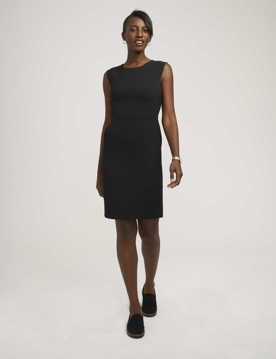 Black Anne Klein Hidden Pockets Sheath Dress | BNZSD33213