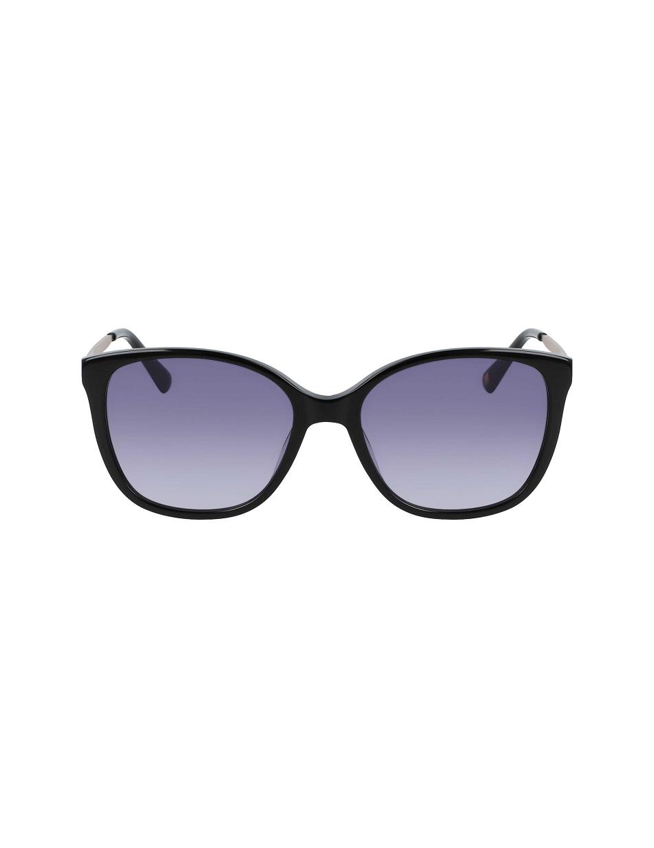 Black Anne Klein Horn Classic Square Sunglasses Oversized | UNZTG75007