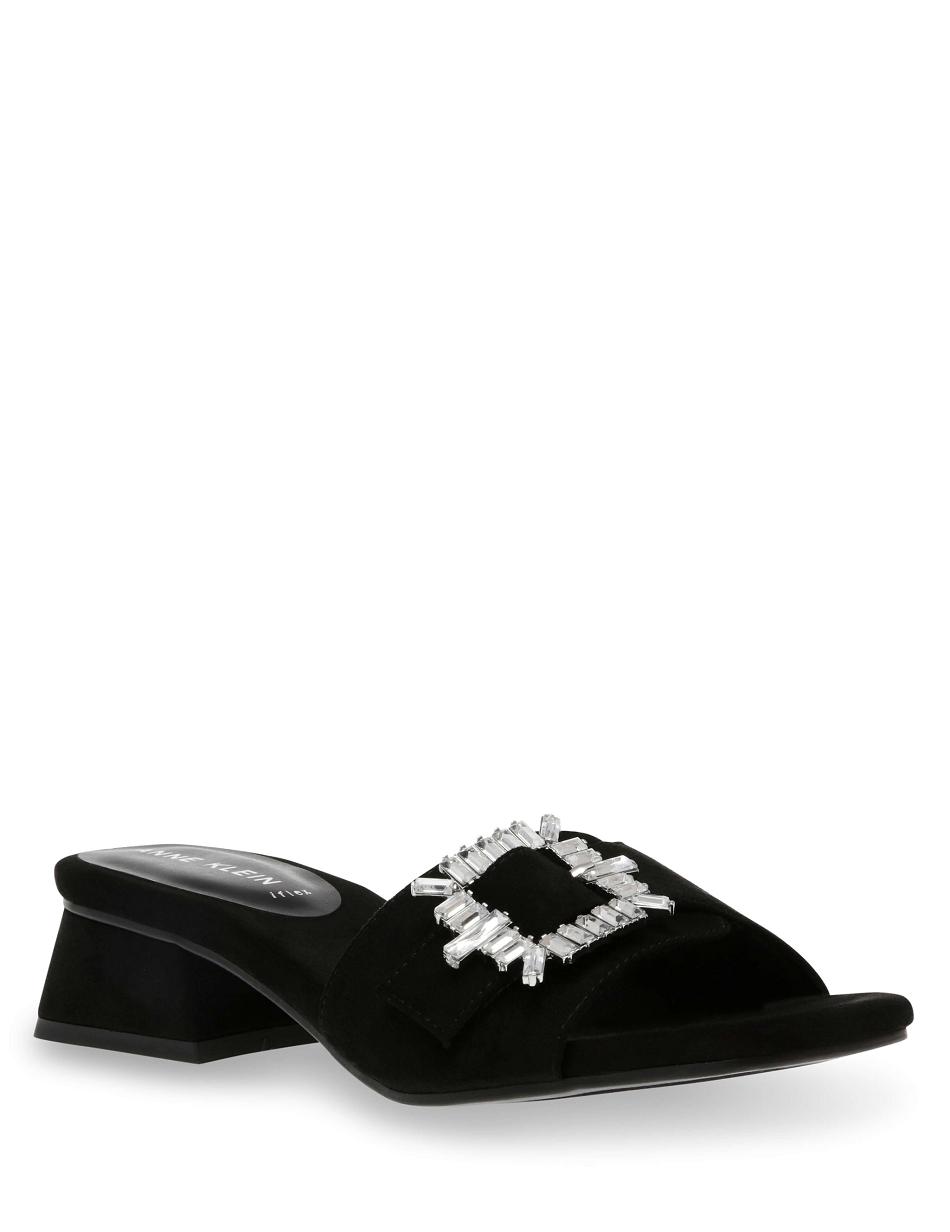 Black Anne Klein Nolita Dresss Sandals | NZQCS40556