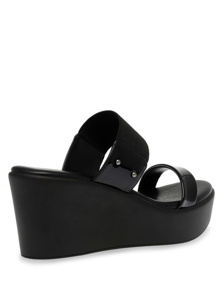 Black Anne Klein Pylos Platform Sandal Wedges | PNZER22998