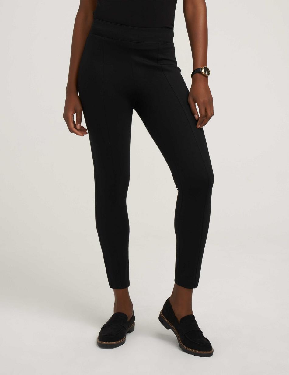 Black Anne Klein Slim Leg Compression Pant Bottoms | NZJBT91828