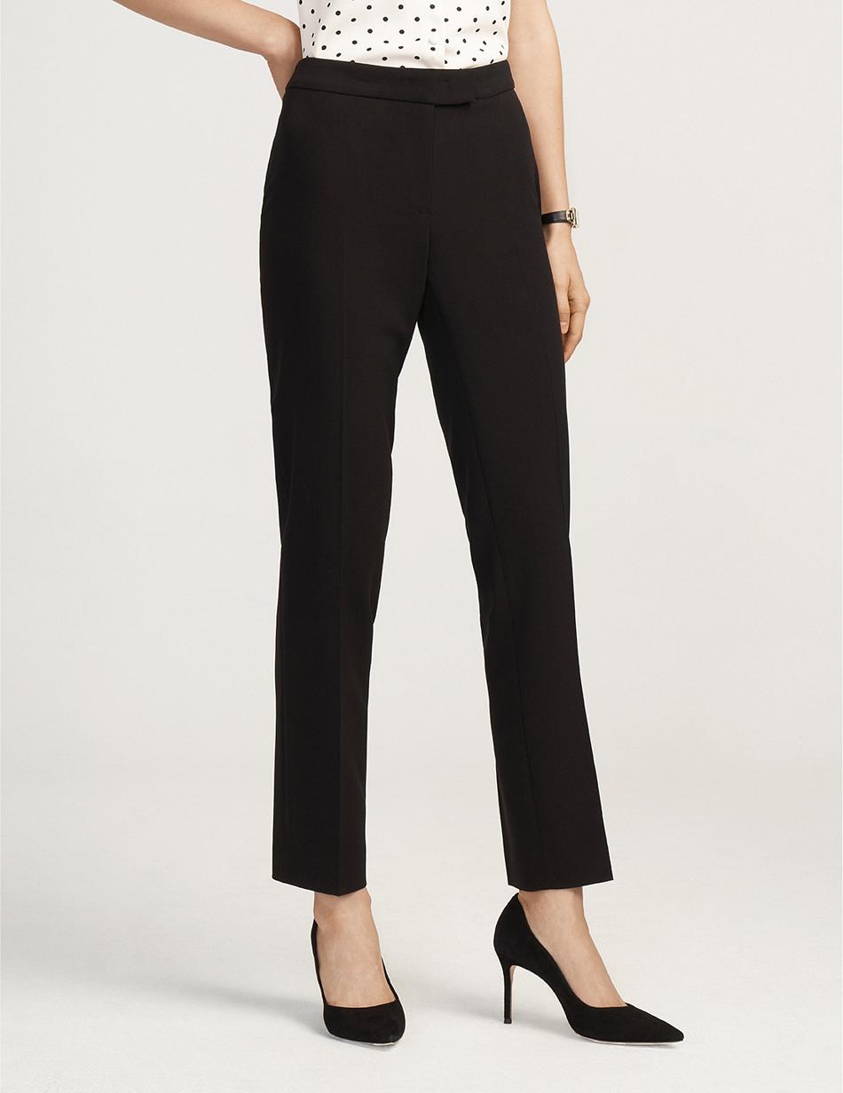 Black Anne Klein Slim Leg Pant Bottoms | NZNZX73060