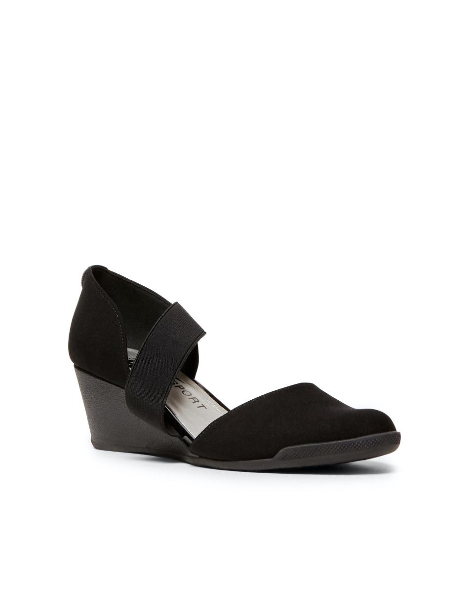 Black Anne Klein Tara Strap d\'Orsay Wedges | XNZGW54041