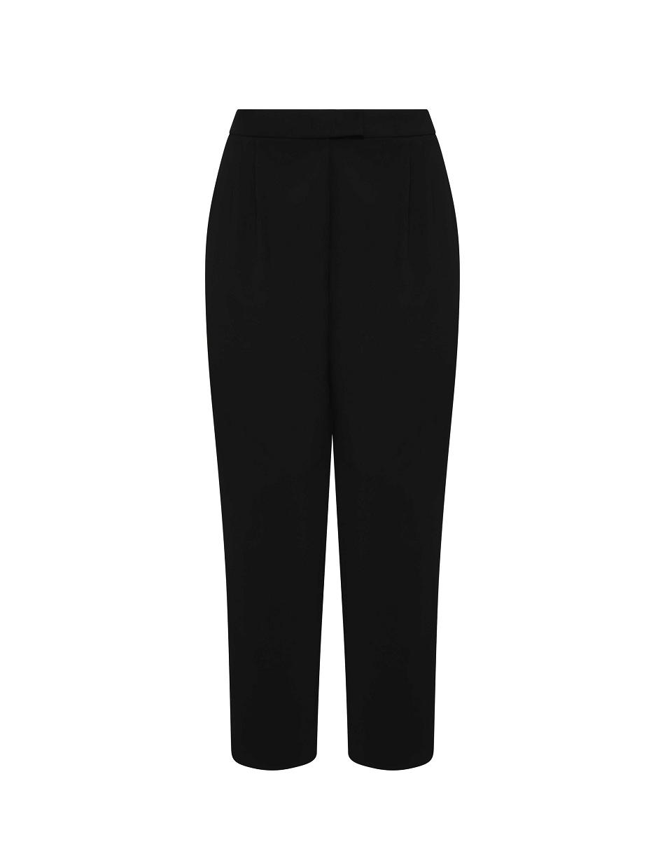 Black Anne Klein Twill Ridge High Rise Pleated Pant-Clearance Plus Size | NZZPD60820