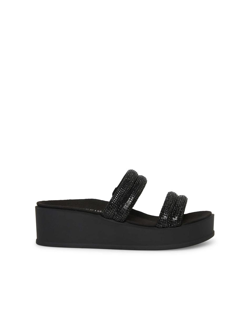 Black Anne Klein Vanny Platform Sandals | MNZHR48944