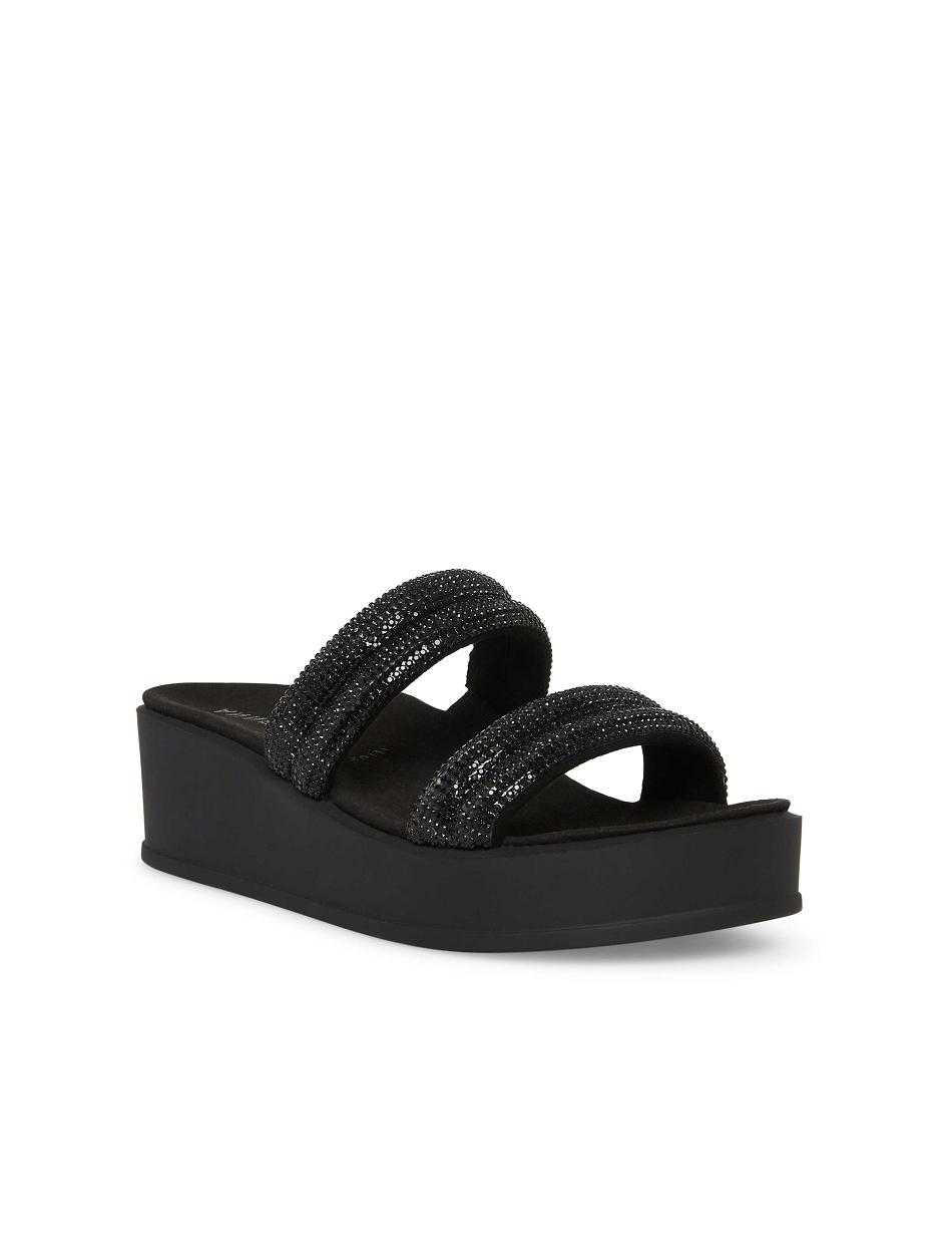 Black Anne Klein Vanny Platform Sandals | MNZHR48944