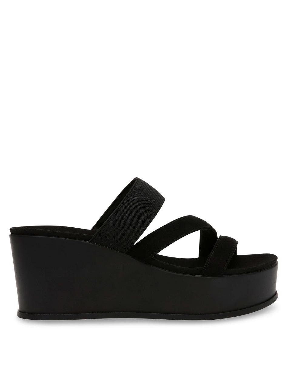 Black Anne Klein Velma Flatform Sandal Wedges | ZNZNQ91972