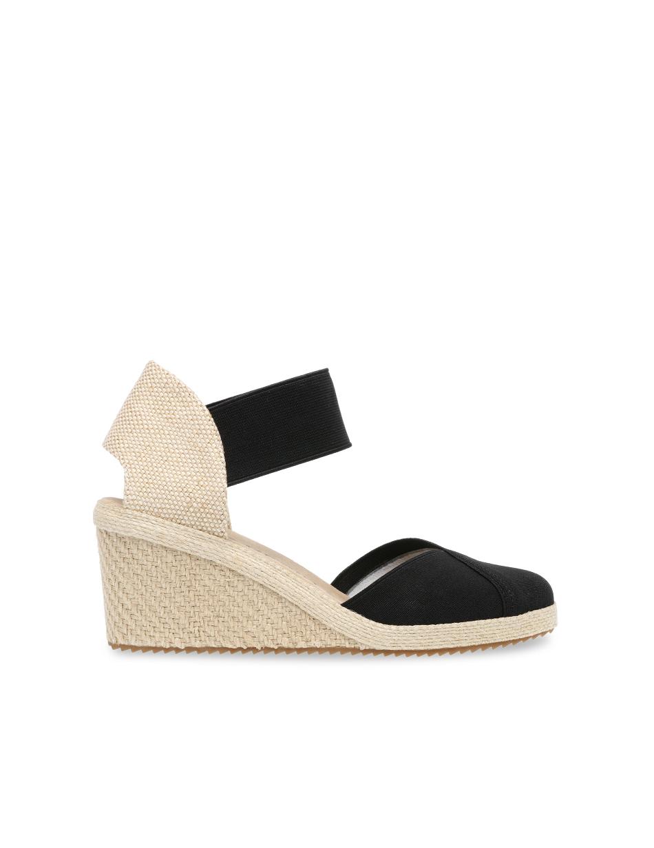 Black Anne Klein Zoey Round Toe Espadrille Wedges Sandals | UNZND32163