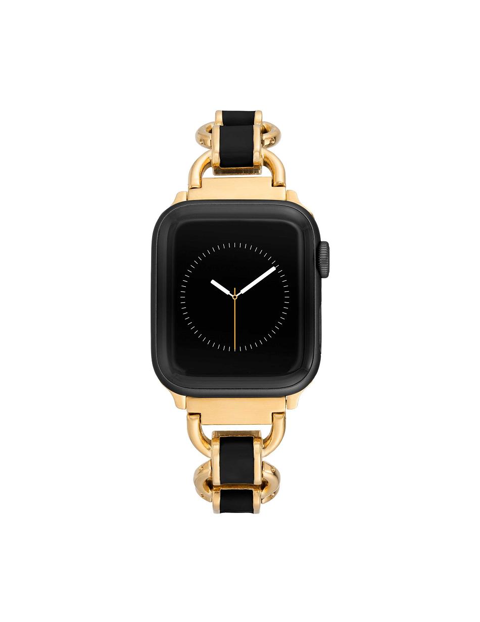 Black / Gold Anne Klein Enamel Link Bracelet Band for Apple Watch® Best Sellers | NZJZR20723