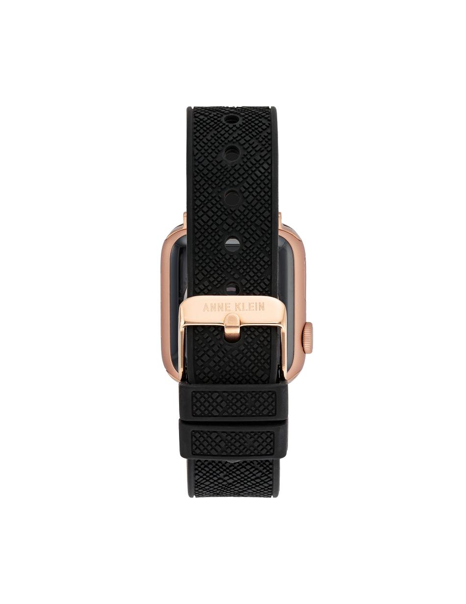 Black / Rose / Gold Anne Klein Silicone Textured Band Apple Watch Accessories | NZJKU40874