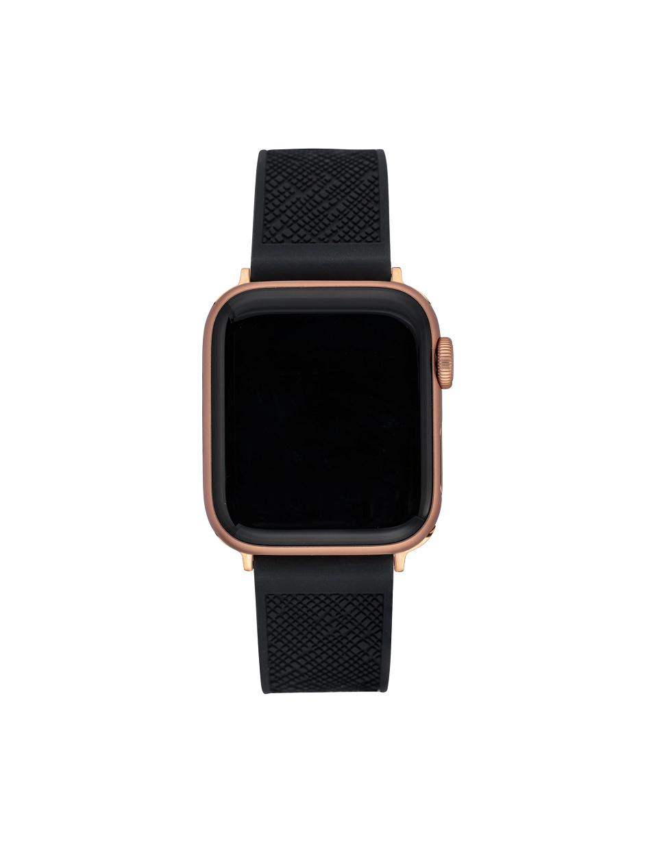 Black / Rose / Gold Anne Klein Silicone Textured Band Apple Watch Accessories | NZJKU40874