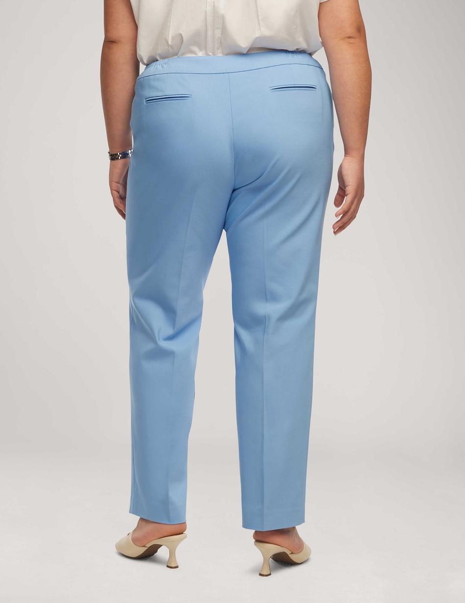 Blue Anne Klein Cotton Double Weave Bowie Pant Plus Size | ENZVG89008