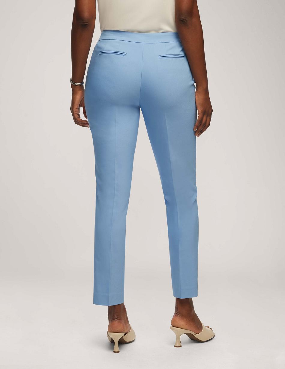 Blue Anne Klein Cotton Double Weave Bowie Pant Bottoms | MNZFT50112