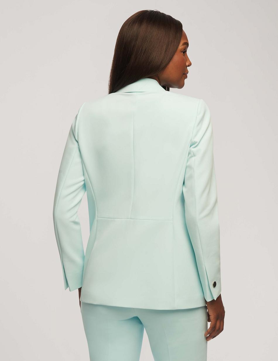 Blue Anne Klein Faux Double Breasted With Patch Pockets Blazers | NZXMI34814