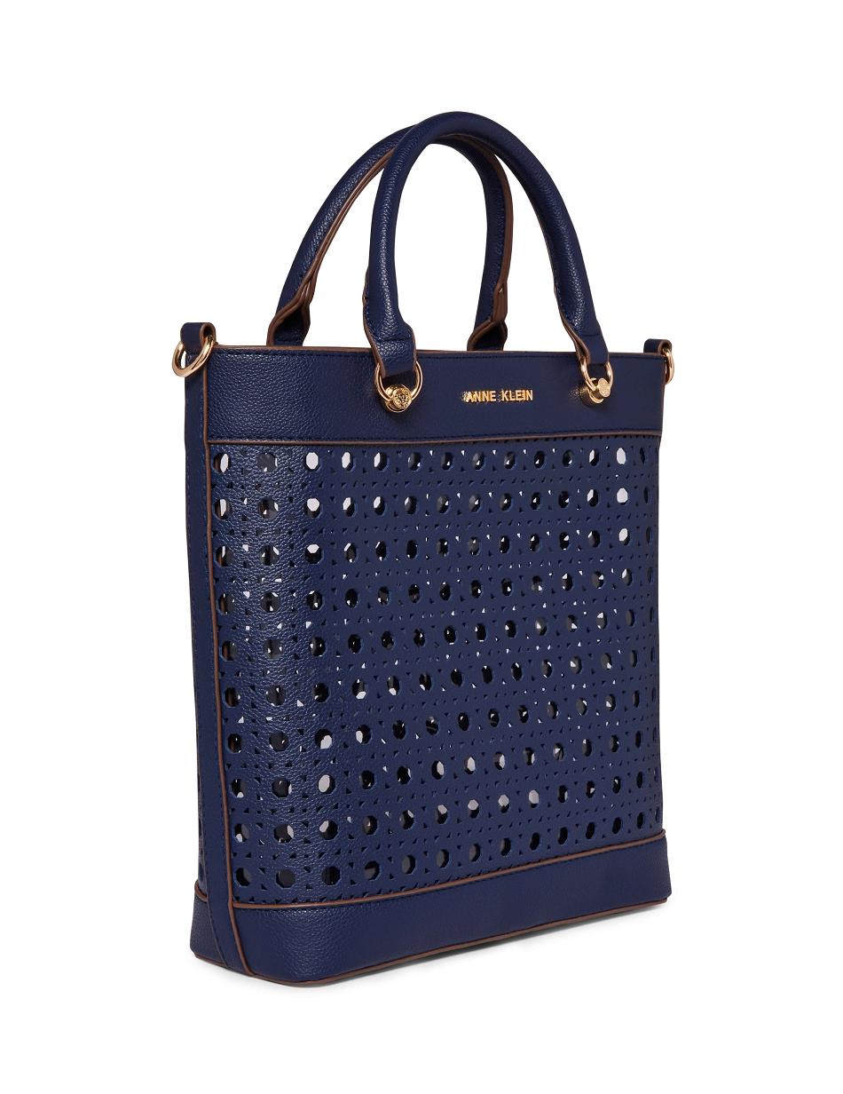 Blue Anne Klein Mini Perforated With Pouch Tote Bags | NZNEJ71928