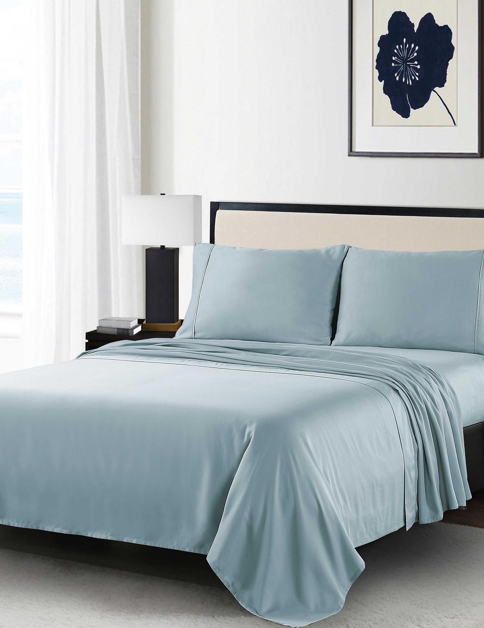 Blue / Grey Anne Klein Reverie Anti-Microbial Sheet Set Bedding | MNZHR37256