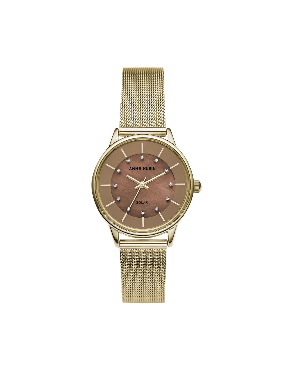 Brown / Gold Anne Klein Considered Solar Powered Mesh Watch Best Sellers | QNZWA22266