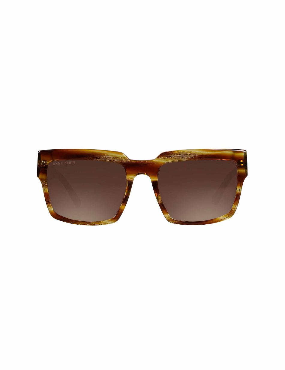 Burgundy Anne Klein Blonde Horn Square Sunglasses Oversized | QNZUV37861