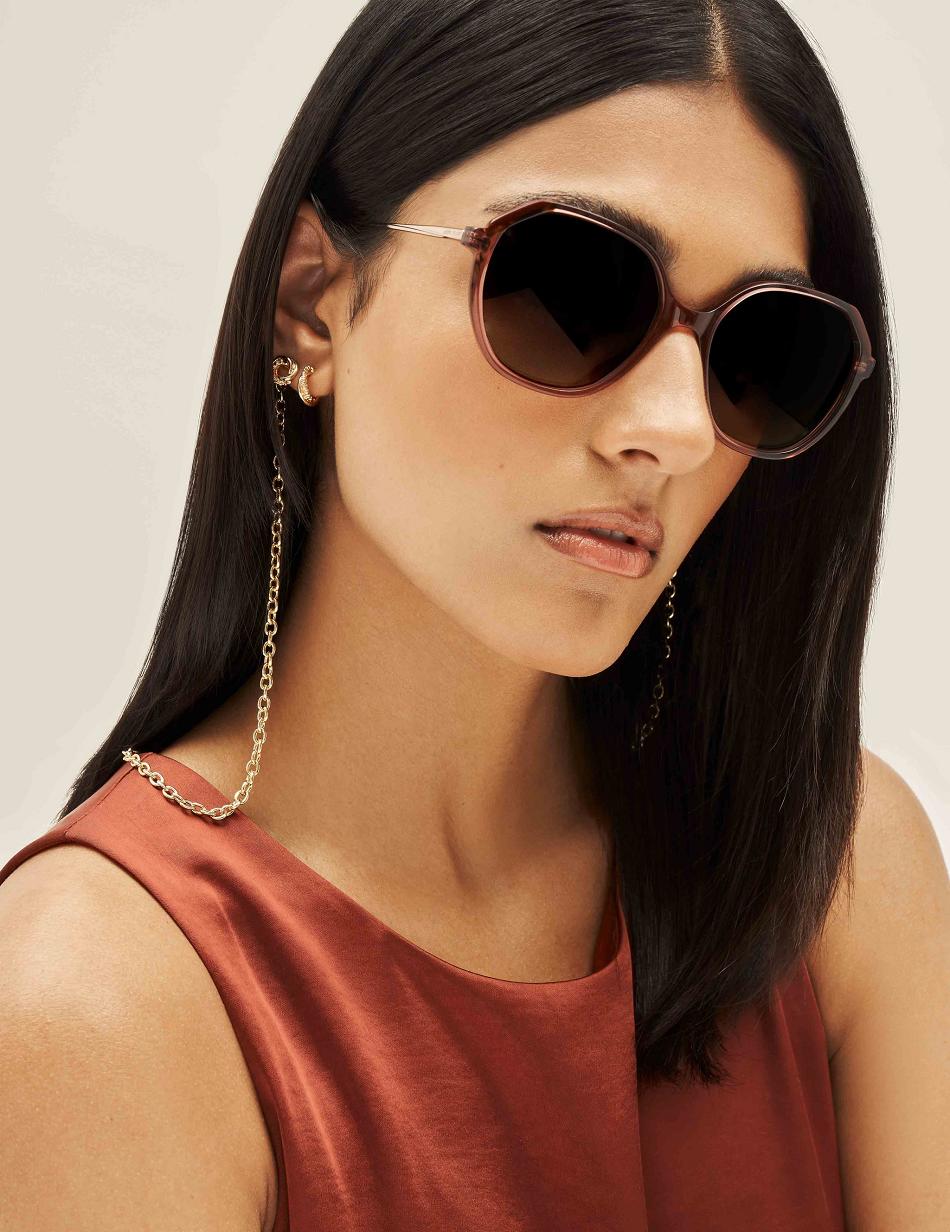 Burgundy Anne Klein Geometric Sunglasses Oversized | ANZDF80759