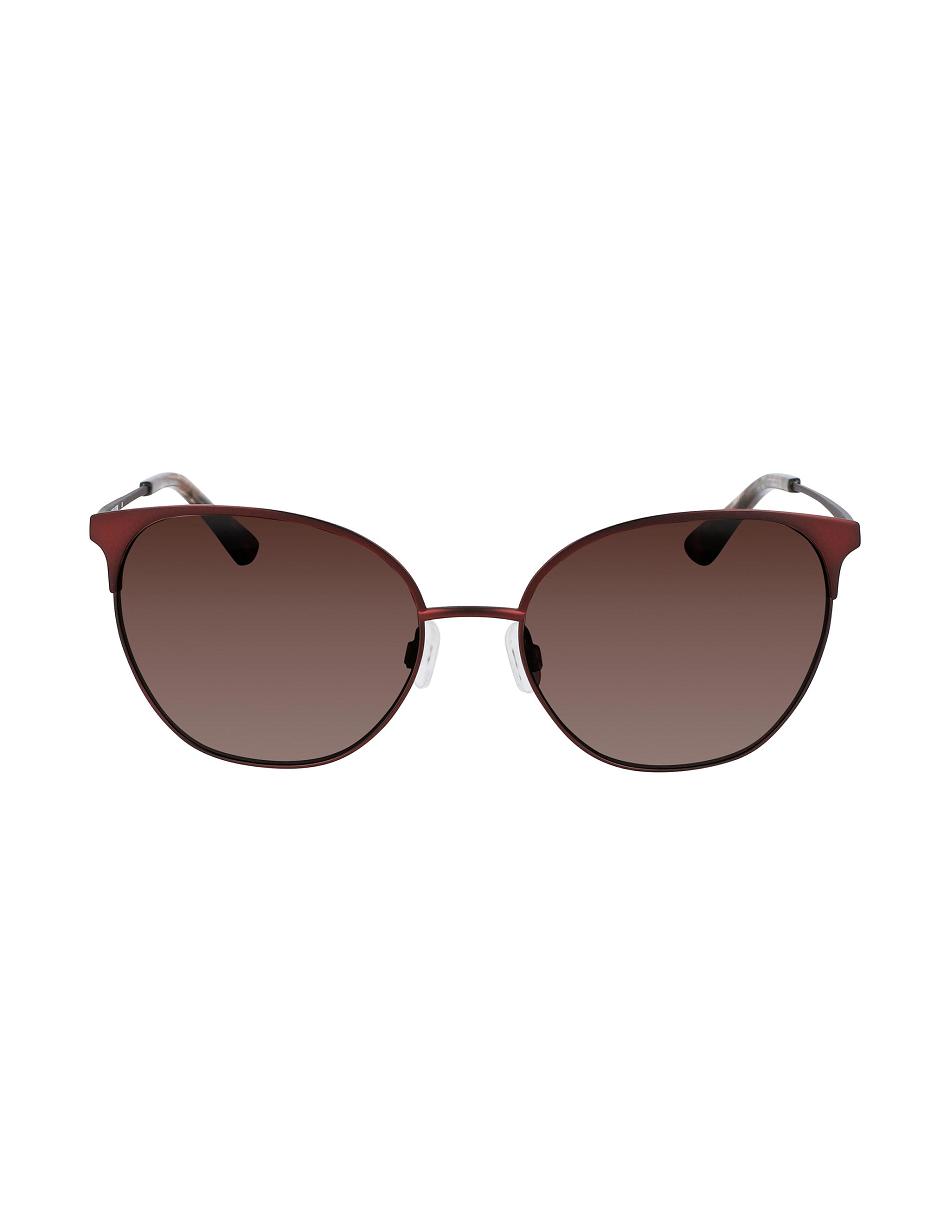 Burgundy Anne Klein Metal Sunglasses Round | NZIIZ21983