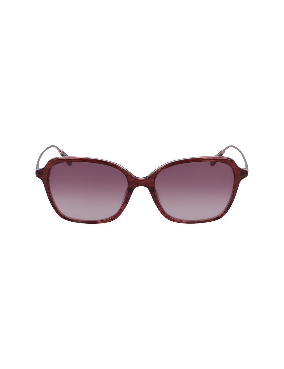 Burgundy Anne Klein Rounded Square Sunglasses Narrow Size | NZNEJ47796