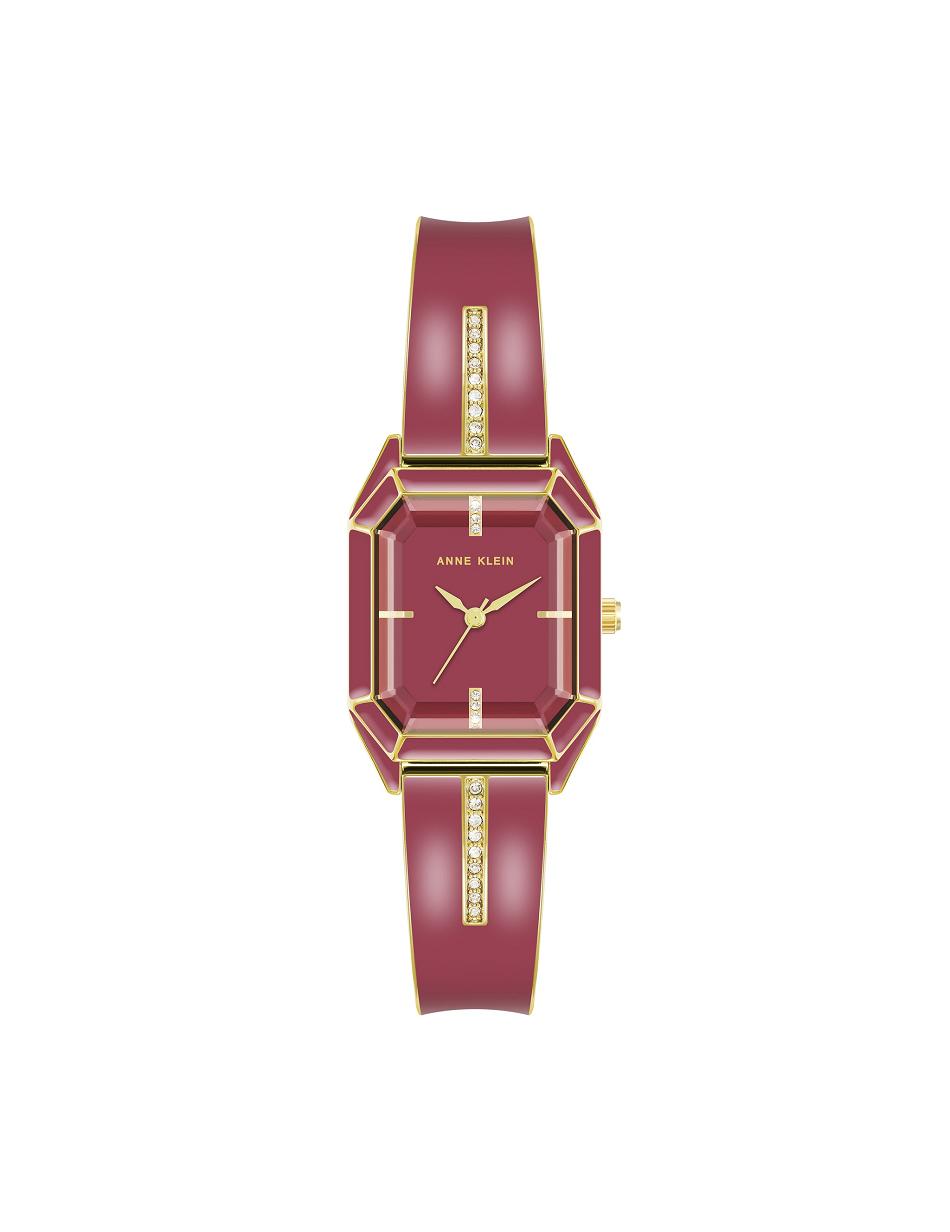 Burgundy / Gold Anne Klein Elegant Bangle Bracelet Watch Metals | UNZTG70094