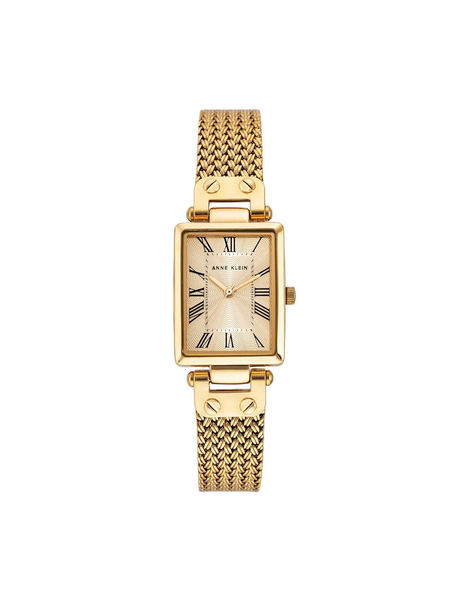 Gold Anne Klein Case Mesh Bracelet Watch Rectangular | NZIIZ27653