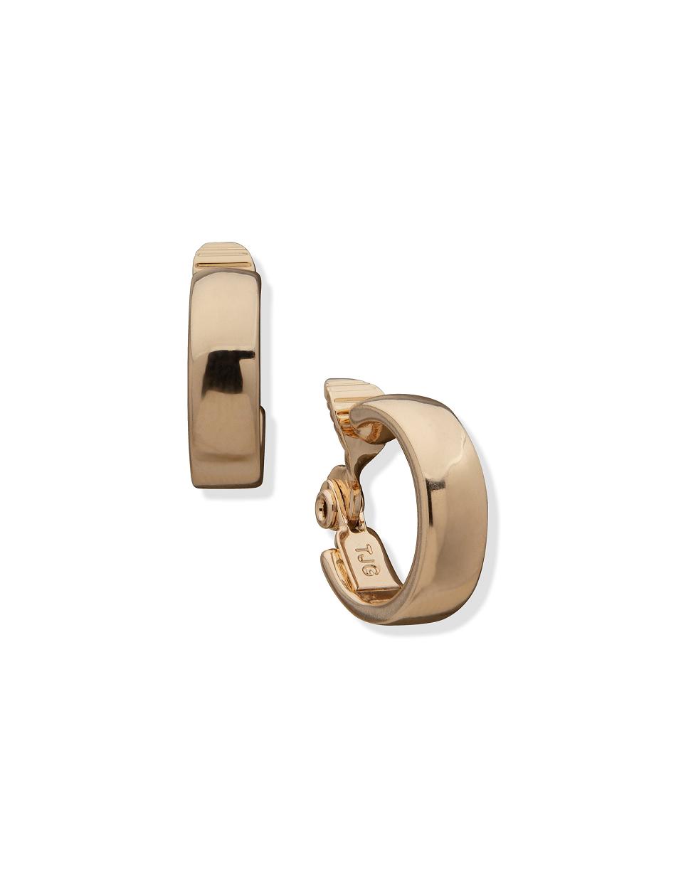 Gold Anne Klein Gold-Tone Clip Hoop Clip Earrings | NZJBT53118