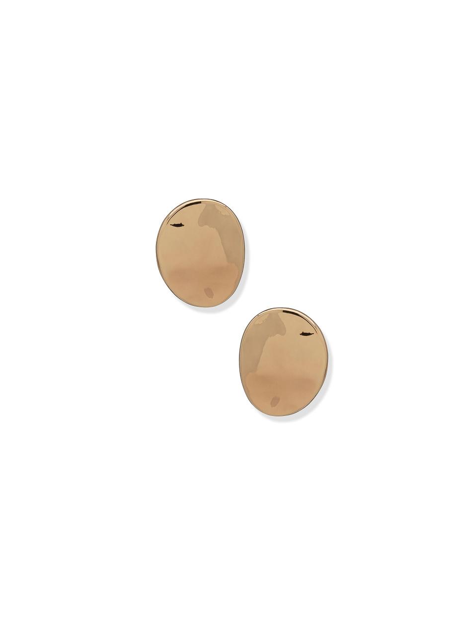 Gold Anne Klein Liquid Metal Button Earrings | ANZWC47816