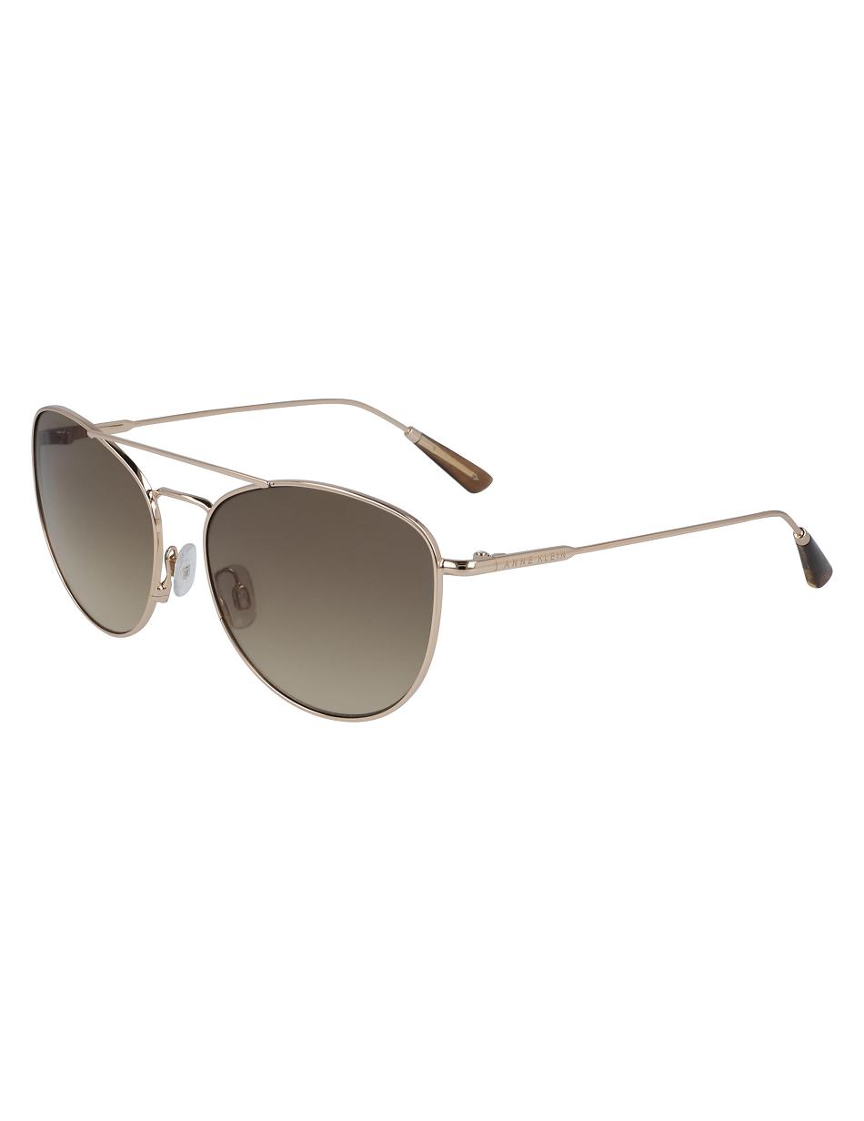 Gold Anne Klein Metal Trendy Aviator Sunglasses Average Size | TNZPQ76908