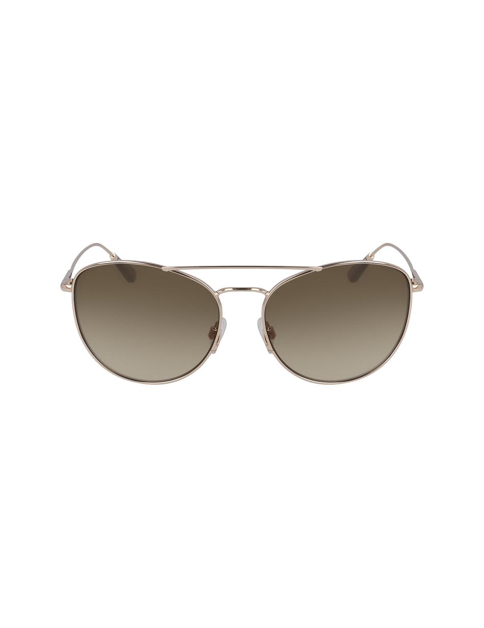 Gold Anne Klein Metal Trendy Aviator Sunglasses Average Size | TNZPQ76908