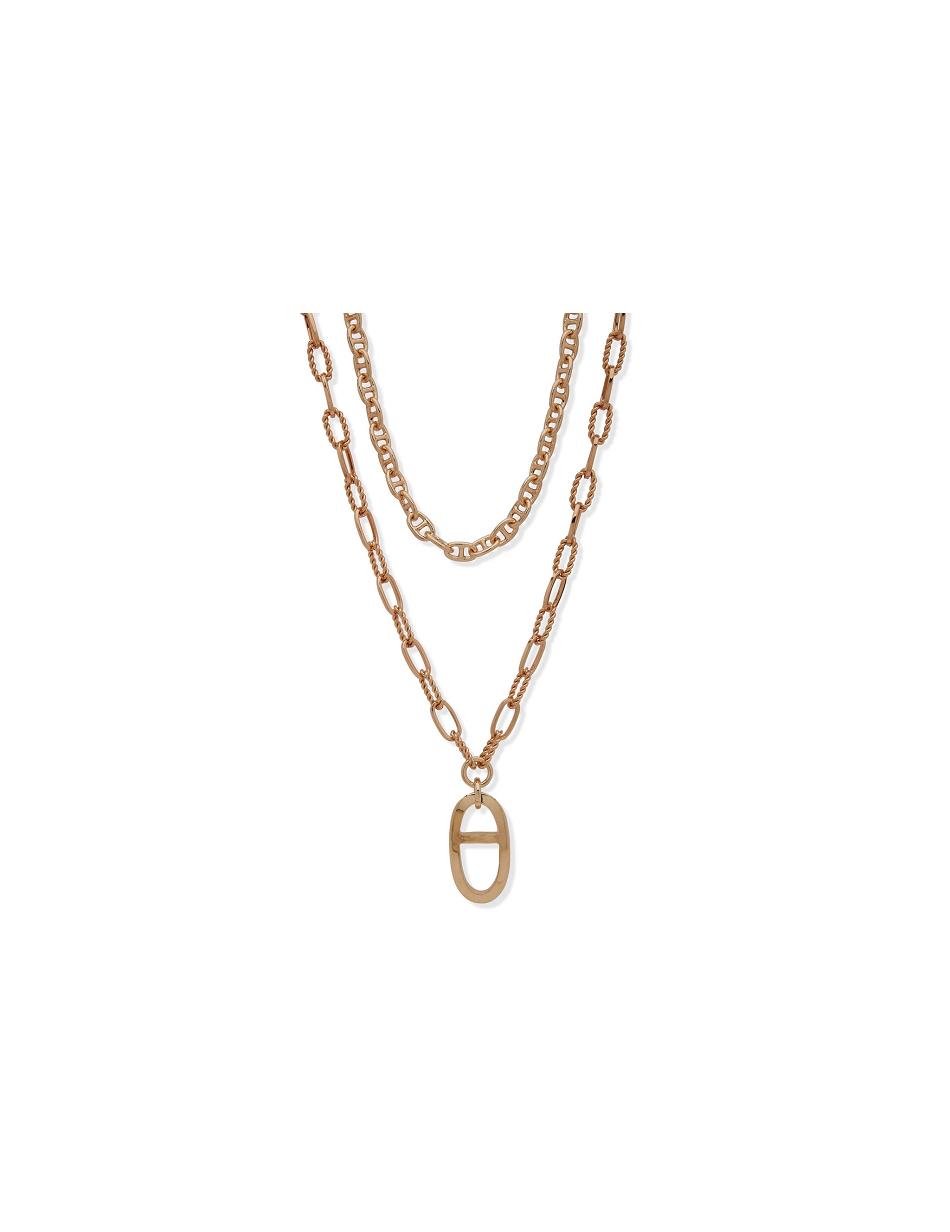 Gold Anne Klein Multirow Pendant Necklace | NZJKU72316