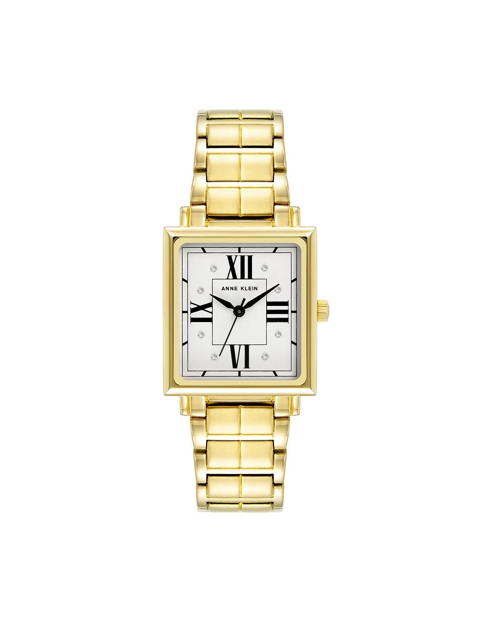 Gold Anne Klein Square Crystal Accented Dial Watch Metals | QNZUV35631