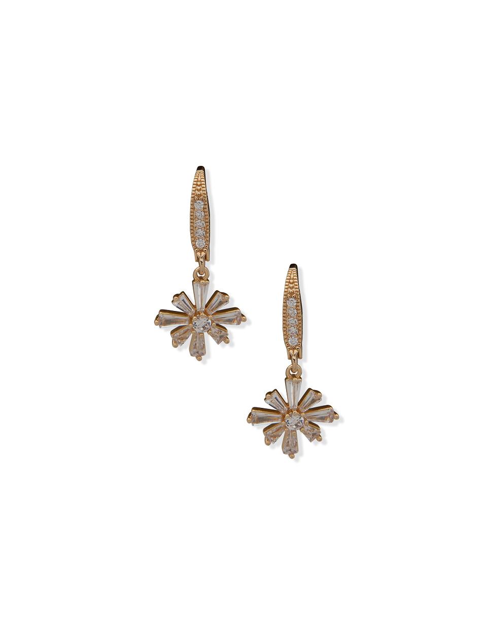 Gold Anne Klein Starburst Drop Clip Earrings | NZQCS53206