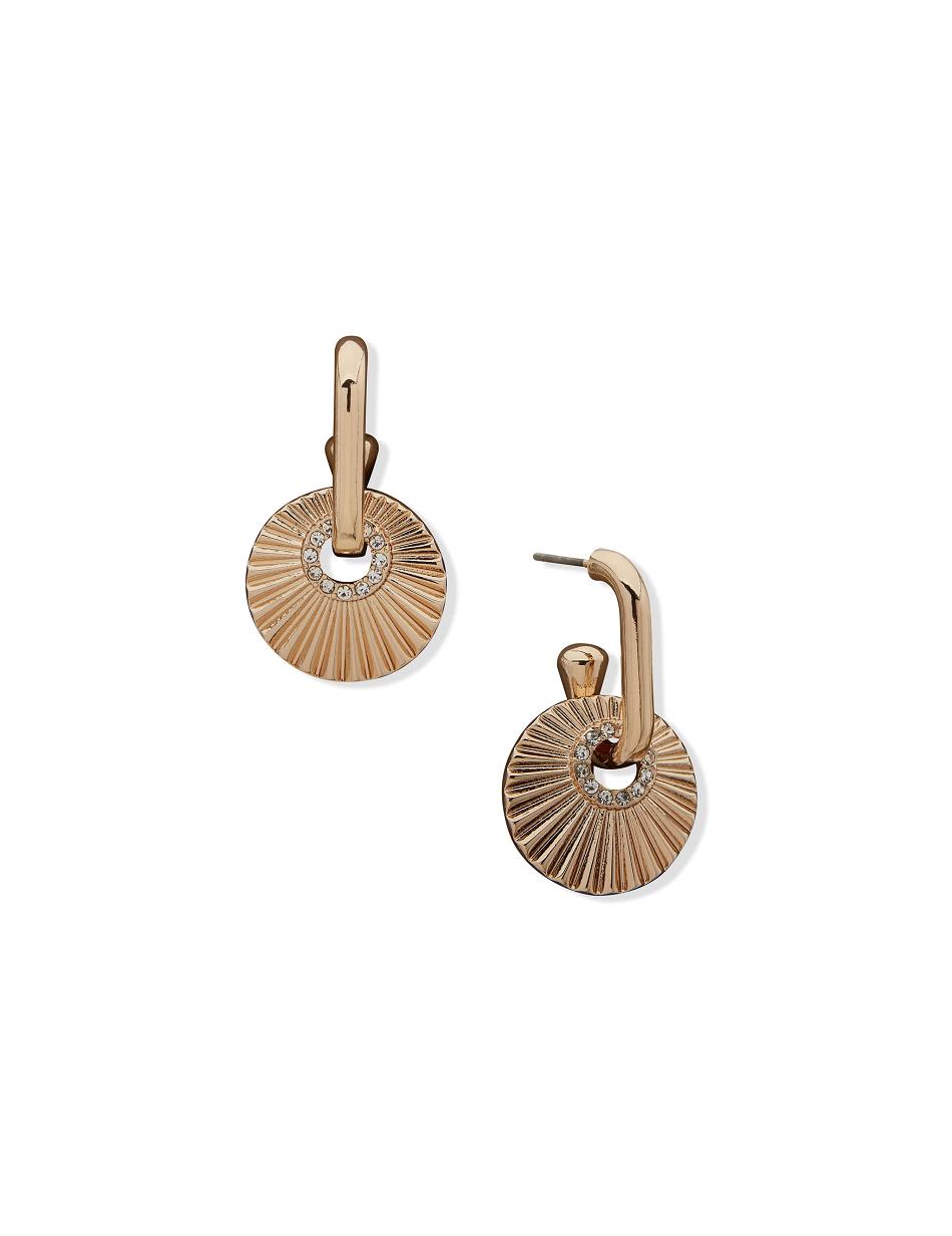 Gold Anne Klein Texture Orbital Drop Earrings | NZICD70136