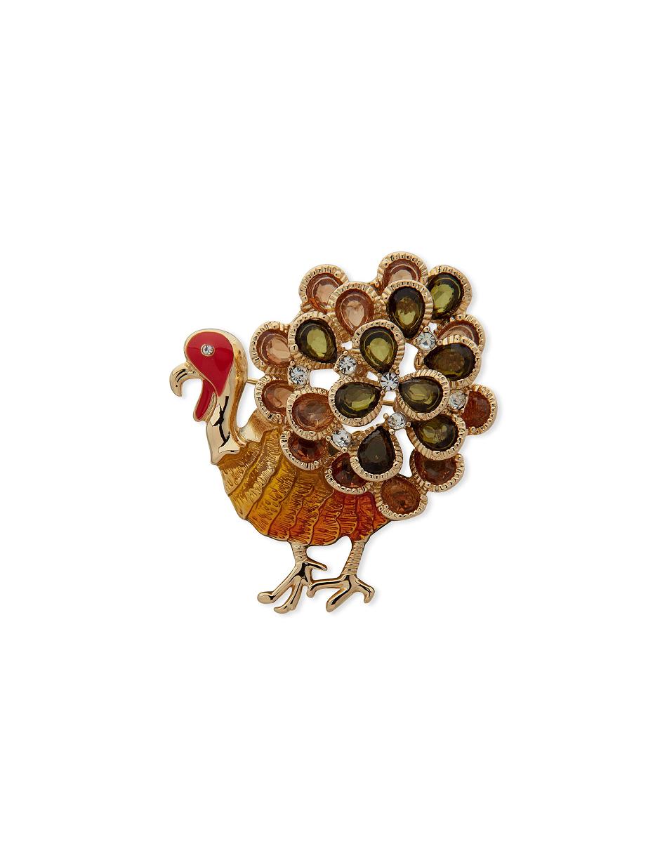 Gold Anne Klein Turkey Pin in Gift Box Brooches | LNZTR96822