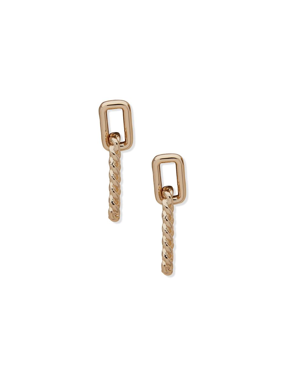 Gold Anne Klein Twist Drop Earrings | NZJKU84533