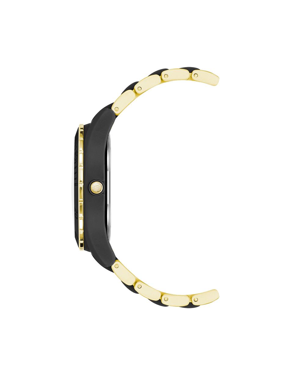 Gold / Black Anne Klein Considered Solar Recycled Bracelet Ocean Plastic Watches | NZJZR23245