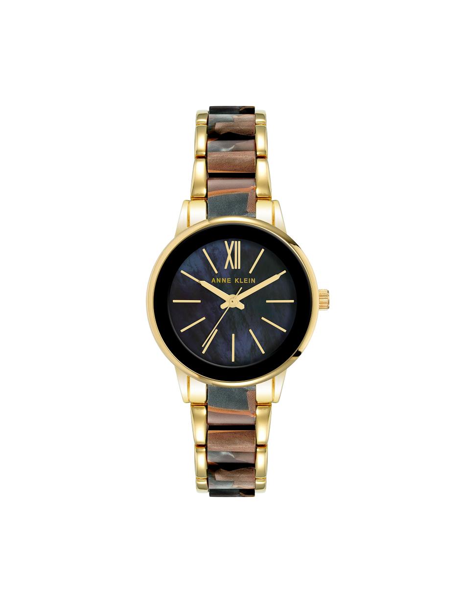 Gold / Brown / Grey Anne Klein Resin Link Bracelet Watch Metals | PNZQX12855