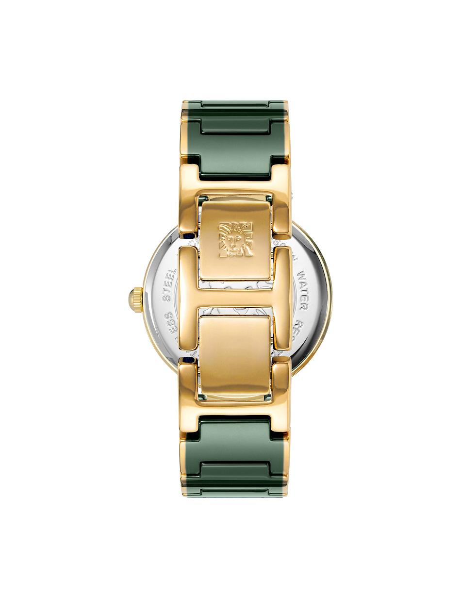 Gold / Green Anne Klein Considered Solar Powered Watch Ceramics | TNZPQ66499