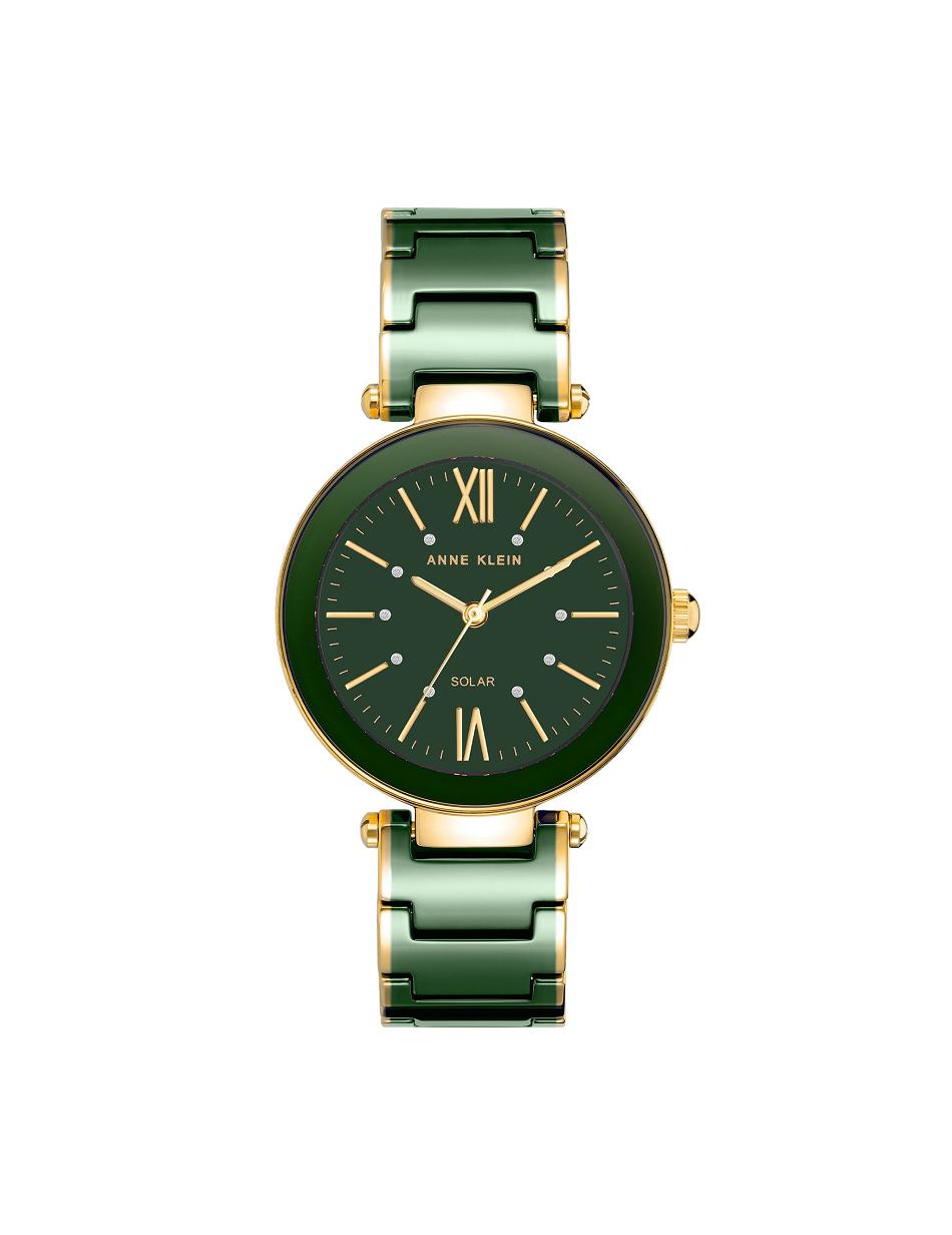 Gold / Green Anne Klein Considered Solar Powered Watch Ceramics | TNZPQ66499