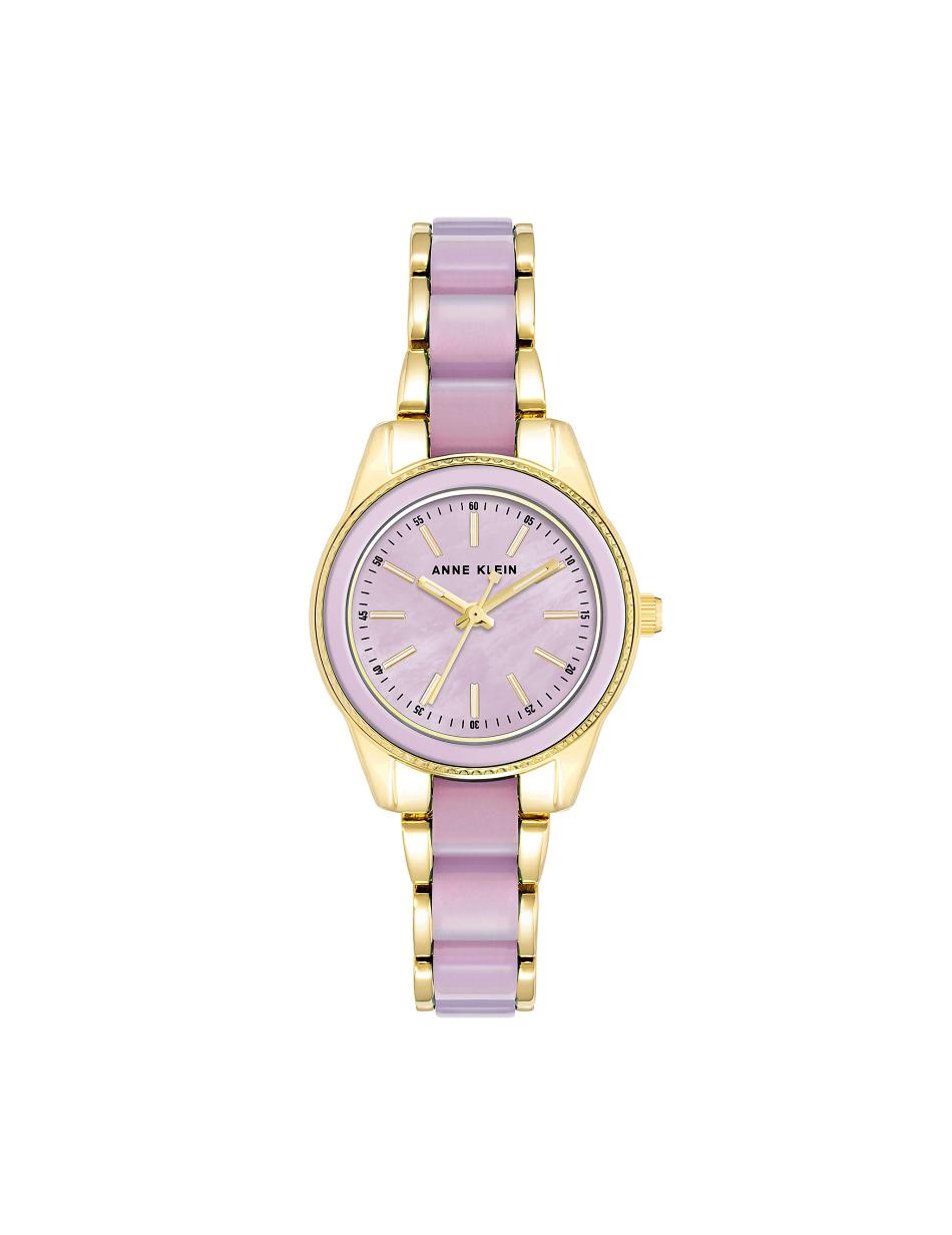 Gold / Lavender Anne Klein Pearlescent Resin Link Bracelet Watch Metals | NZCVG68450