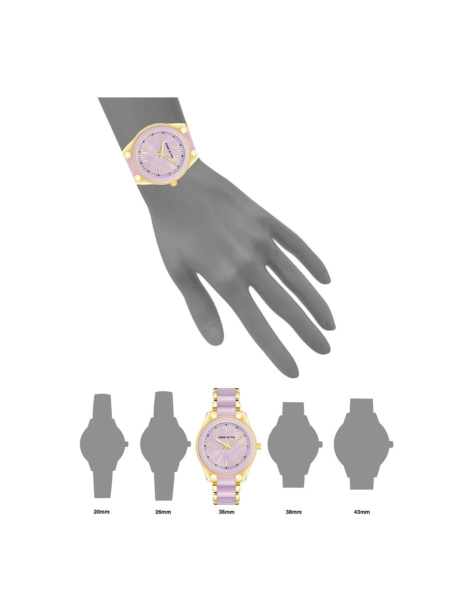 Gold / Lavender Anne Klein Pearlescent Resin Link Watch Metals | UNZND57287