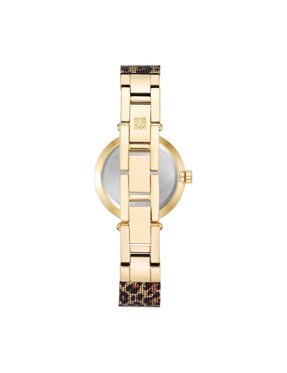 Gold / Leopard Anne Klein Leopard Mesh Band Watch Metals | YNZGT27916