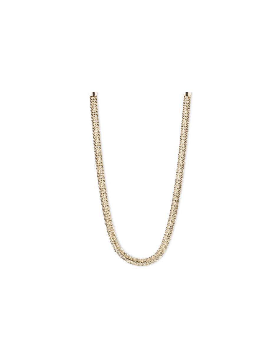 Gold / Silver Anne Klein Herringbone Chain Necklace | UNZND23148