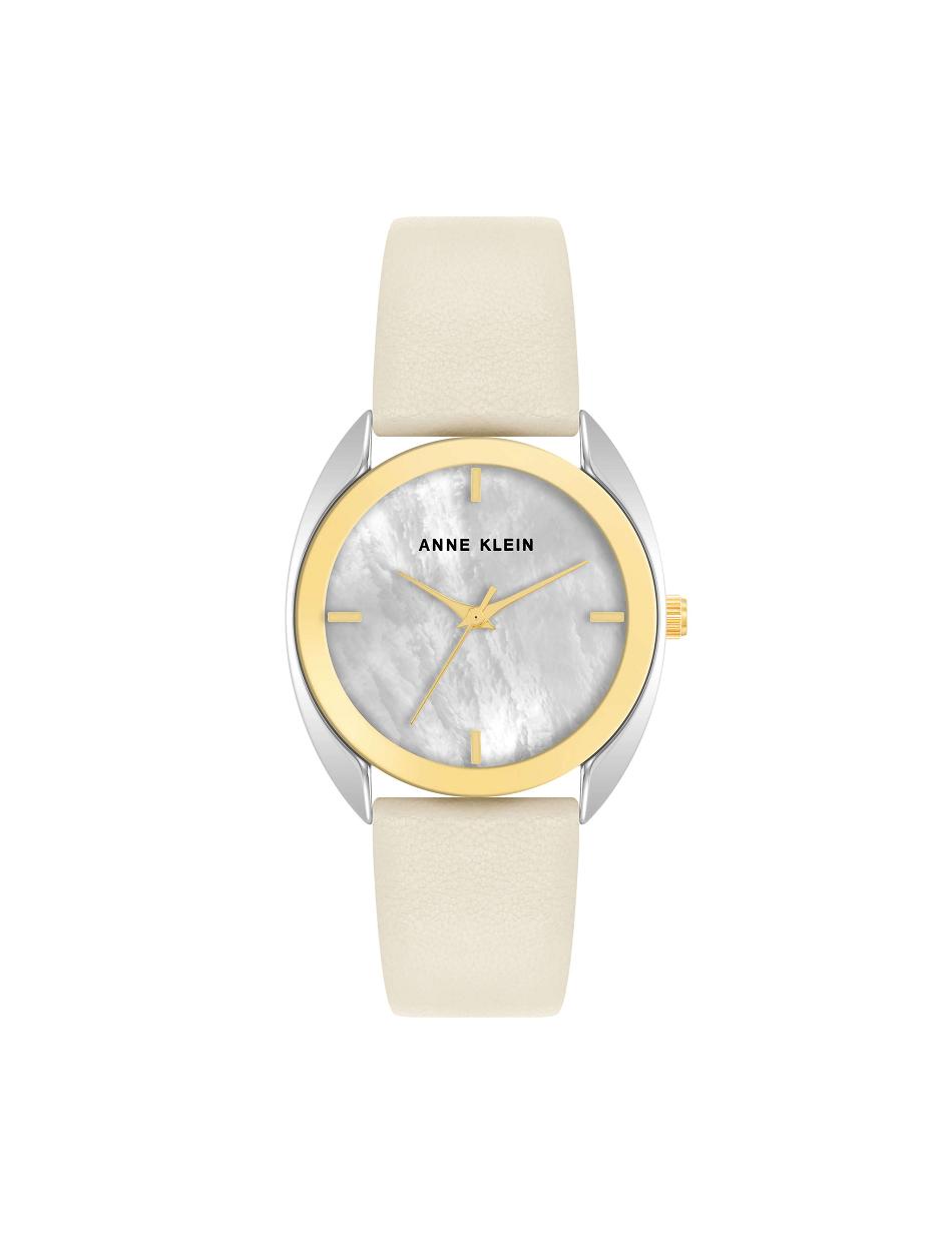 Gold / Silver / Brown Anne Klein Modern Strap Watch Leather | NZJVR57407