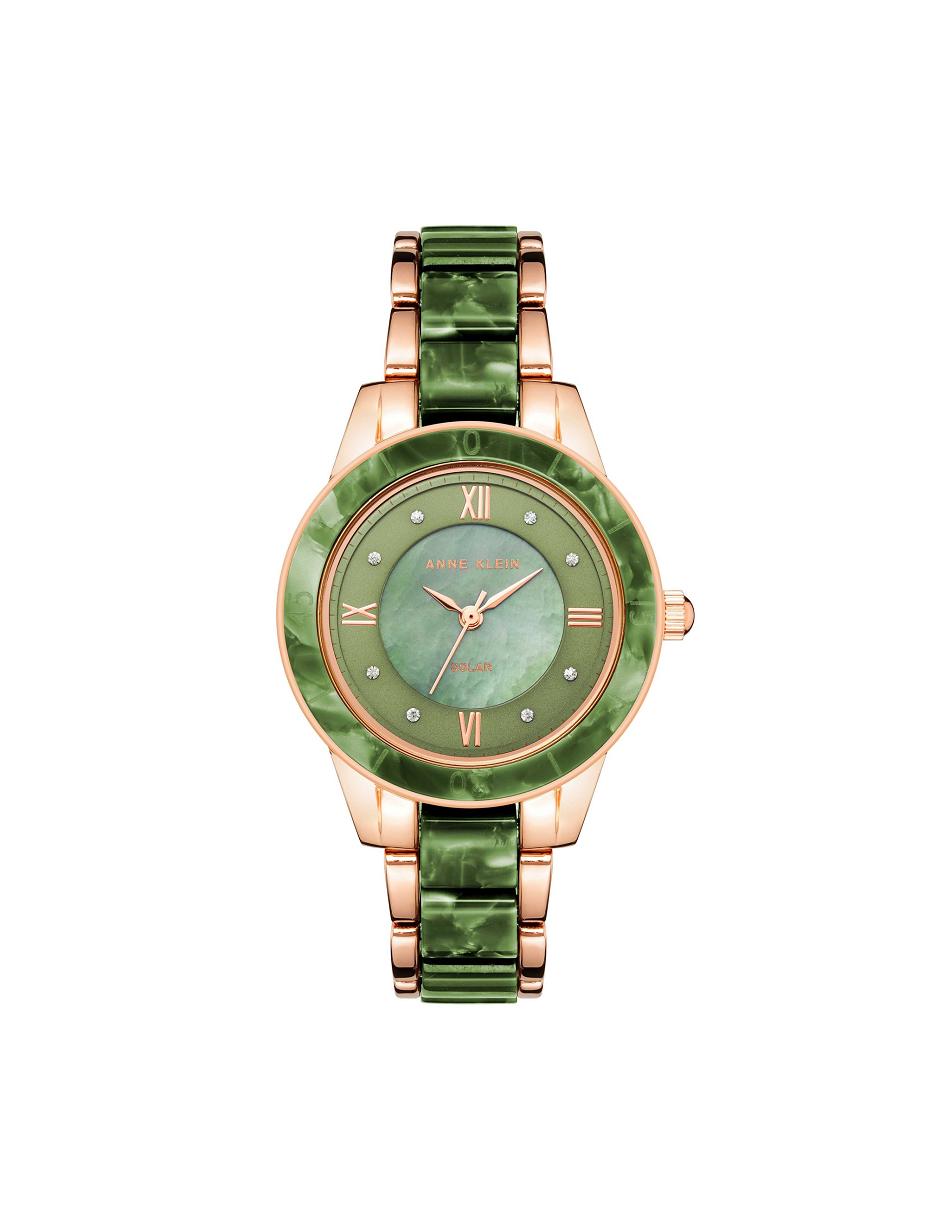 Green / Rose / Gold Anne Klein Considered Solar Powered Resin Watch Best Sellers | NZICD93551